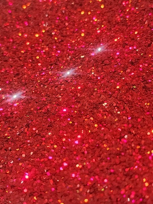 #89 Red Holographic chunky glitter