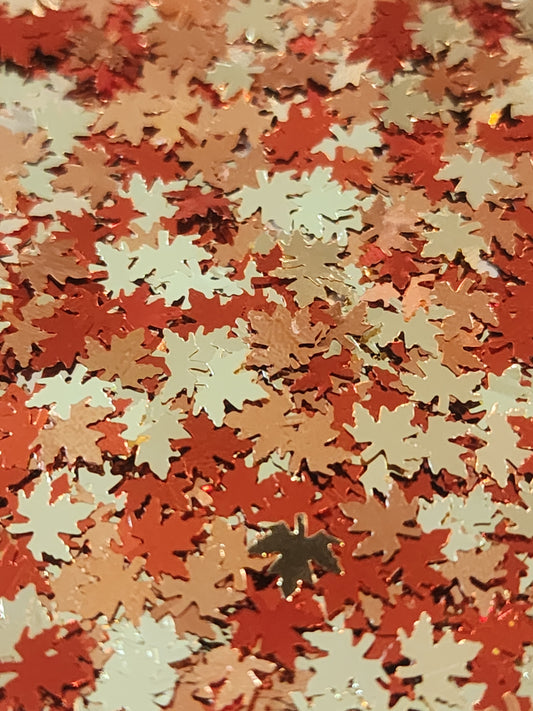 #111A Oak Leaf shape glitter