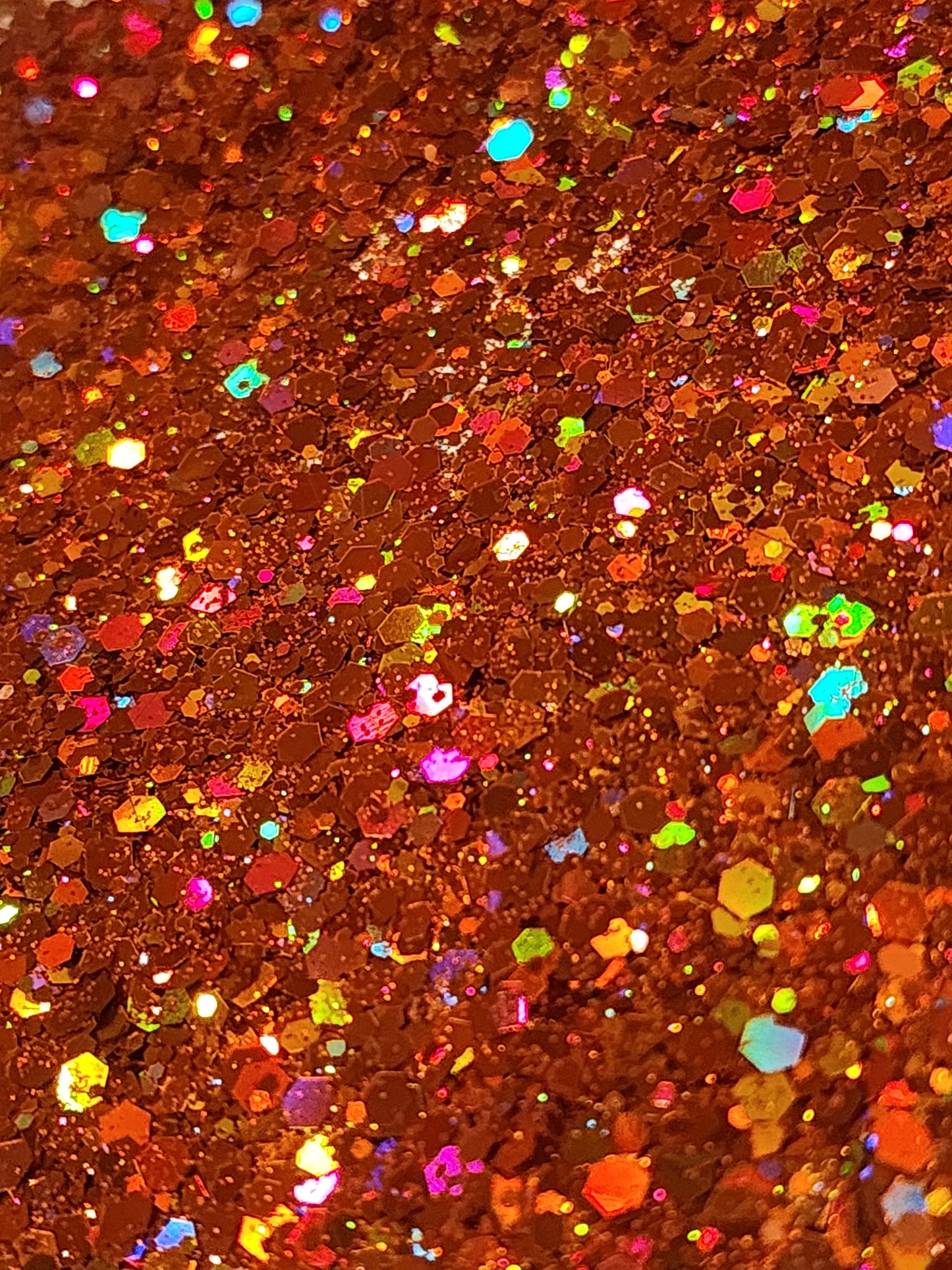 #112 Orange Holographic chunky glitter