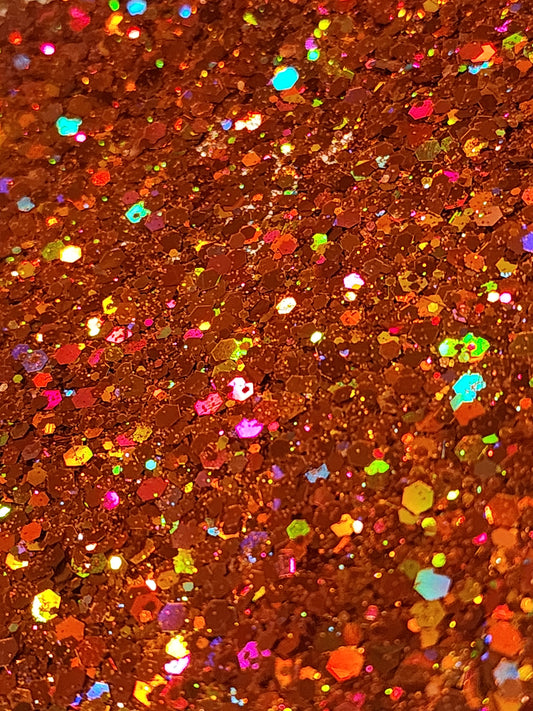 #112 Orange Holographic chunky glitter